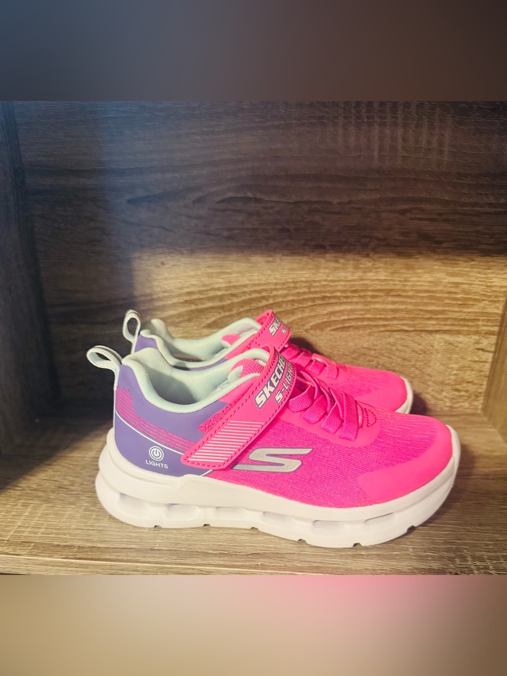 Skechers Kids Hot Pink & Purple Light-Up Athletic Sneakers